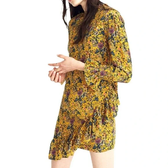 Madewell x Karen Walker Silk Floral Loretta Dress size 4 - Picture 10 of 12